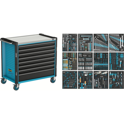 [179NXXL-8D/619] Tool trolley Assistent 179NXXLD with assortment, 619 pieces (179NXXL-8D/619, HAZET)
