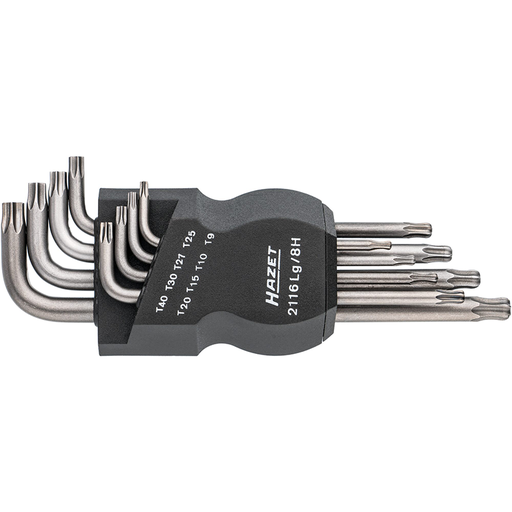 [2116LG/8H] Leņķa skrūvgriežu komplekts - iekšējais TORX® profils (2116LG/8H, HAZET)