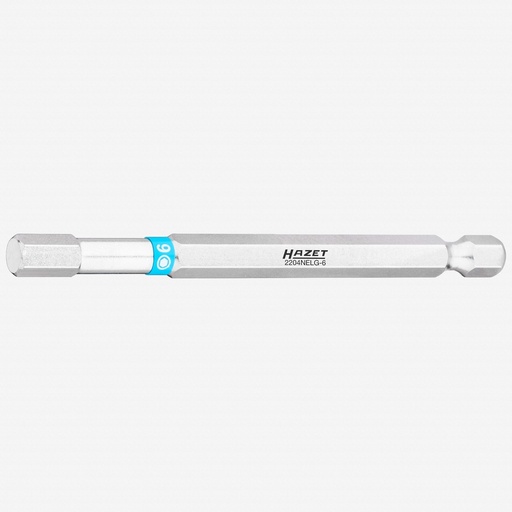 [2204NELG-6] Screwdriver bit, 1/4″ (6.3 mm) hex, one-piece (2204NELG-6, HAZET)