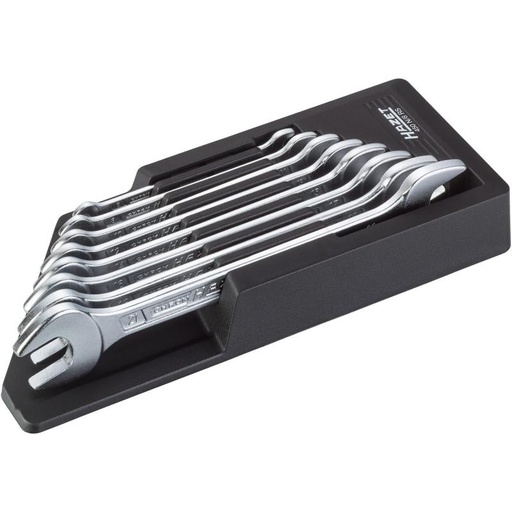 [450N/8RS] Double open-end wrench set, outside hexagon profile, 8 pcs (6×7 – 21×22 mm) (450N/8RS, HAZET)