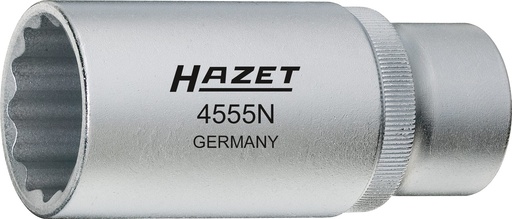 [4555N] Injection nozzle socket – 1/2 inch square, hollow, 27 mm (4555N, HAZET)