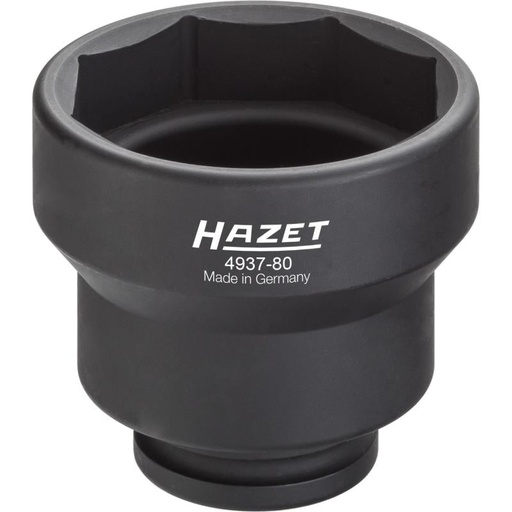 [4937-80] Commercial vehicle axle nut socket, 3/4" (20 mm) square, hollow, 80 mm (4937-80, HAZET)