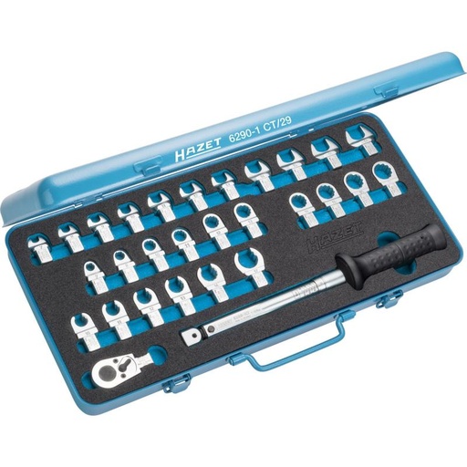 [6290-1CT/29] Torque tool set, 9 x 12 mm insert square, hollow, 29-pieces (6290-1CT/29, HAZET)