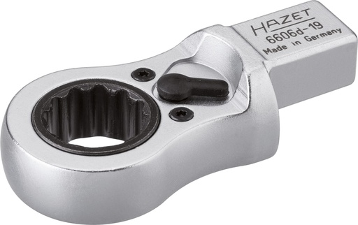[6606D-19] Ratcheting insert box-end wrench 19 mm, 14x18 mm insert square (6606D-19, HAZET)