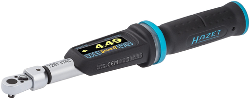 [7281-2STACCAL] Elektroniskā dinamometriskā (griezes momenta) atslēga ar leņķa mērītāju, 2,5–25 Nm ar kalibrēšanas sertifikātu (7281-2STACCAL, HAZET)