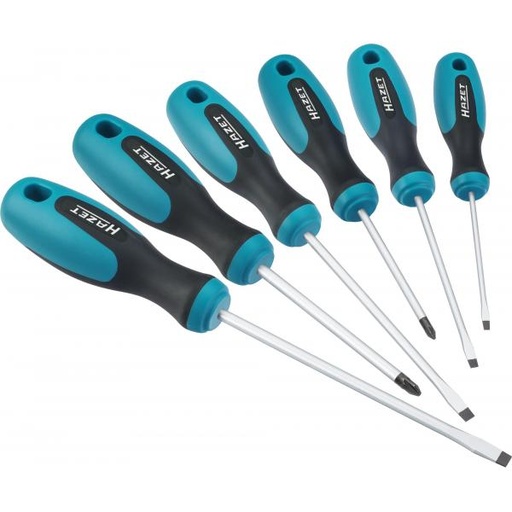 [810/6PZ] Atsuktuvų rinkinys, 6 vnt. – plokščias, PZ Pozidriv profilis (810/6PZ, HAZET)