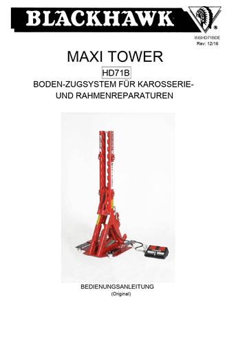 [INSHD71BDE] Instrukcija - HD71B / 72B - DE (INSHD71BDE, BLACKHAWK)
