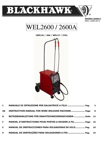 [INSWEL2600L6] Naudojimo instrukcija WEL26 / 27 (INSWEL2600L6, BLACKHAWK)