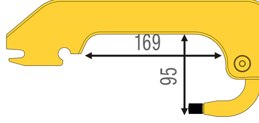 [WEL14002] Svirtis C tipo (CA2), L=95 mm su elektrodu (WEL14002, BLACKHAWK)