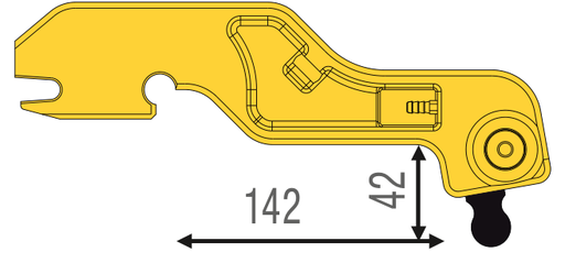 [WEL14007] Arm C type (CA5), L=42 mm with electrode (WEL14007, BLACKHAWK)