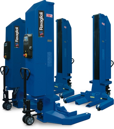 [RAV307H.8WS] 8 kolonnu komplekts ar regulējamām dakšām (RAV307H.8WS, RAVAGLIOLI)