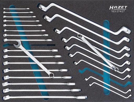 [163-374/27] Uzgriežņu atslēgu komplekts, 27 daļas (163-374/27, HAZET)
