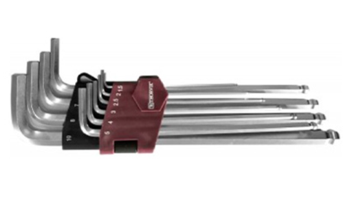 [HKLB10S] 10 PCS EXTRA LONG ARM BALL POINT HEX KEY SET 1.5, 2, 2.5, 3, 4, 5, 6, 7, 8, 10 MM (HKLB10S, THORVIK)