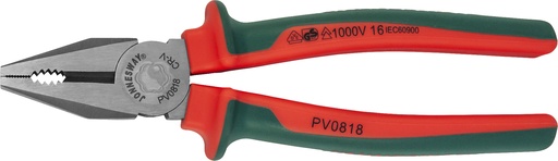 [PV0818] INSULATED COMBINATION PLIERS (PV0818, JONNESWAY)