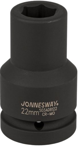[S03AD8122] Gara trieciena muciņa 1" 6-stūru, izmērs: 22 mm, CR-MO (S03AD8122, JONNESWAY)