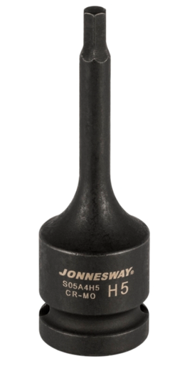 [S05A4H5] Smūginė galvutė su šešiabriauniu (HEX) antgaliu 1/2", dydis: H5, L: 78 mm (S05A4H5, JONNESWAY)