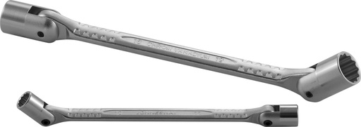 [W43A1214] Double flexible socket wrench 12 x 14 mm, CR-V, matte (W43A1214, JONNESWAY)