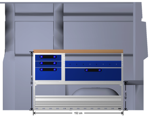 [RENAULT MASTER L3H2] Van shelving panel for RENAULT MASTER L3H2, TECNOLAM (RENAULT MASTER L3H2, TECNOLAM)