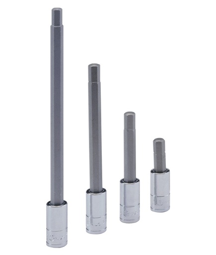 [208+2534] 1/4" Dr. 4 mm hex bit socket, 100 mm (208+2534, GENIUS)