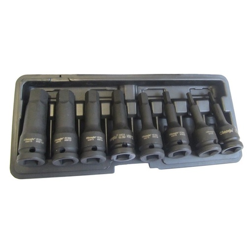 [CL507208] ⬡ 1/2" Prailgintų galvučių smūginių su antgaliais rinkinys (HEX) 8 vnt. (CL507208)