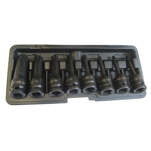 [CL507108] ⬡ 1/2" Prailgintų galvučių smūginių su antgaliais rinkinys (TORX) 8 vnt. (CL507108)