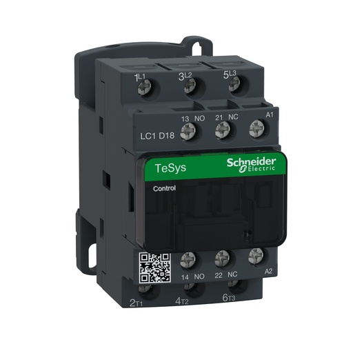 [LC1D18P7] Kontaktorius 7,5 kW, 3P, 18A, 230 V AC, 1 NO + 1 NC (LC1D18P7, SCHNEIDER ELECTRIC)