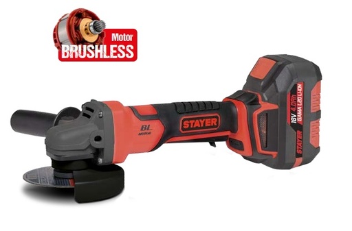 [1.3300] 18V AGB125 L20 cordless angle grinder (2×6.0Ah) (1.3300, STAYER)