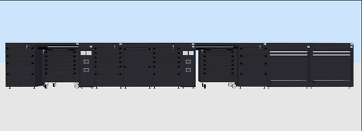 [Worky-2] Work bar No. 2 for two mechanics with oil dispensing station (720 cm) (Worky-2, KEEN SPACE)