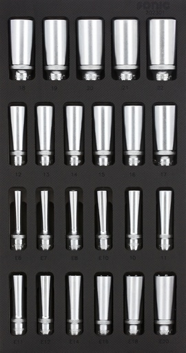 [202301] Socket Set for Trolley 3/8", 23 pcs (202301, SONIC)