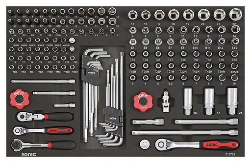 [215702] Combination tool set 1/4" and 3/8" SFS-M, 157 pcs, Sonic Equipment (215702, SONIC)