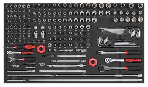 [218502] Įrankių komplektas į vežimėlius (185vnt) SONIC EQUIPMENT (218502, SONIC)