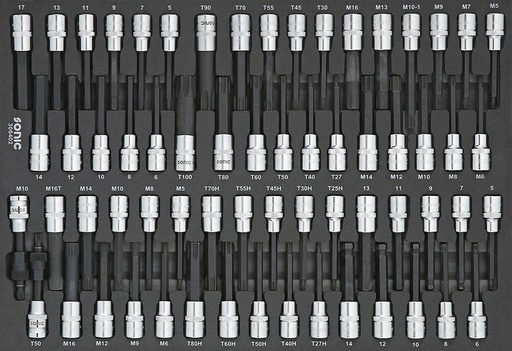 [306402] Bit socket set 1/2" for trolleys, 64 pcs (306402, SONIC)