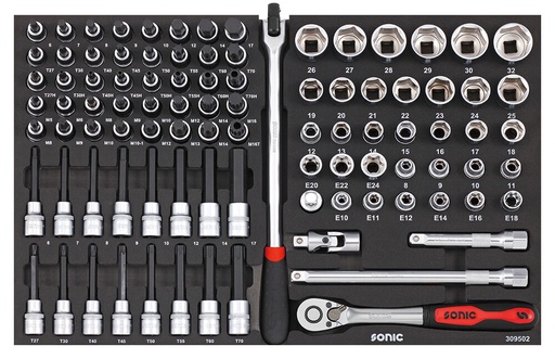 [309502] Kombinuotas įrankių komplektas vežimėliui 1/2" SFS-M, 95 vnt., Sonic Equipment (309502, SONIC)