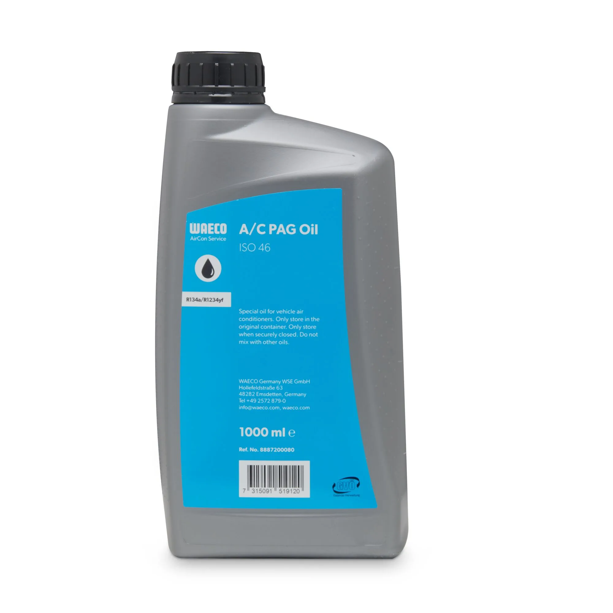 [8887200080] Kondicionētāja kompresora eļļa PAG Oil ISO 46, 1000 ml (8887200080, WAECO)