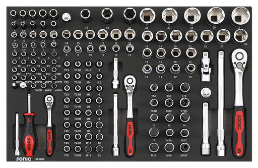 [313902] Įrankių komplektas į vežimėlius 139 vnt, Sonic Equipment (313902, SONIC)