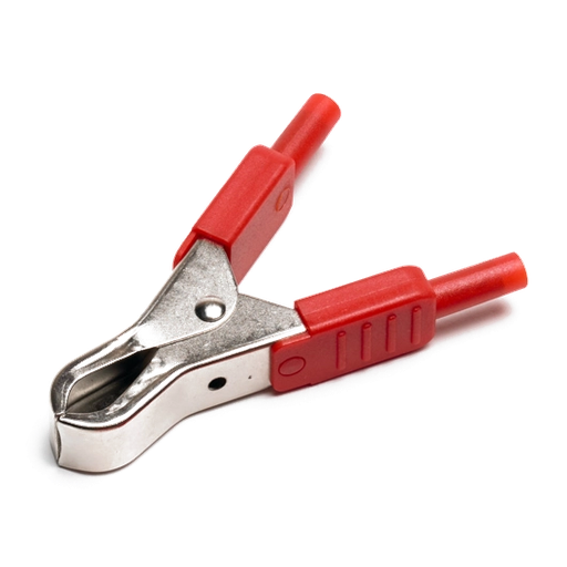 [TA157] Akumulatora spaile (krokodils) ar 4 mm ligzdu, sarkans (TA157, PICO)
