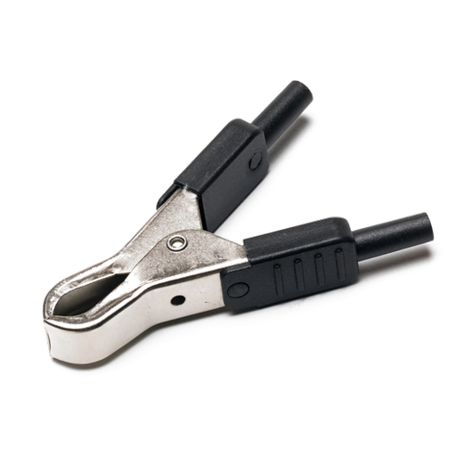 [TA158] Akumulatora spaile (krokodils) ar 4 mm ligzdu, melns (TA158, PICO)
