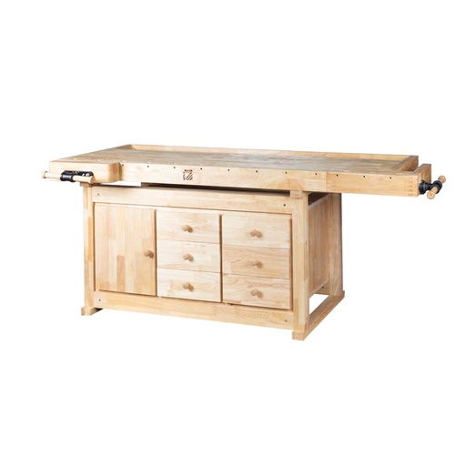 [WB210C] Work bench with cabinet & clamping jaws (WB210C, HOLZMANN)