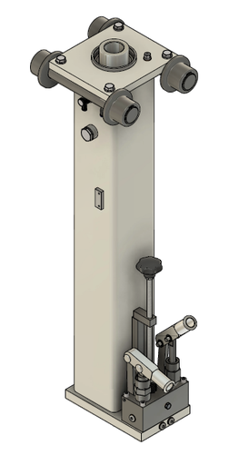 [P-PH-L 14/750CIL] Duobinio ašies keltuvo pneumo-hidraulinis cilindras 14,5 T, P-PH-L (P-PH-L 14/750CIL, PITLIFT)