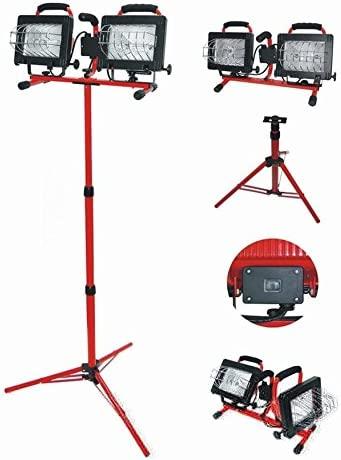 [17722141] Double halogen floodlight on a tripod, 2 × 500 W, Proline (17722141)