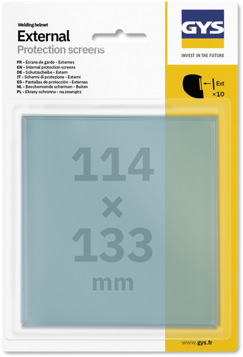 [043893] Outer protection lenses 114×133 mm, GYSMATIC 9-13/ZEUS/ERGOTECH+/SPACEVIEW, 10 pcs (043893, GYS)