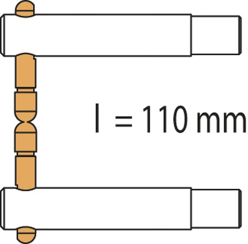 [047945] PORTASPOT 230 PX1 Double Arm – Centred Electrode (110 mm) (047945, GYS)