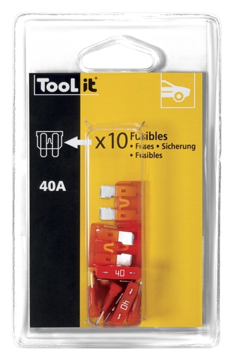 [054554] Fuse kit 10 × 40 A, blade, for chargers (054554, GYS)