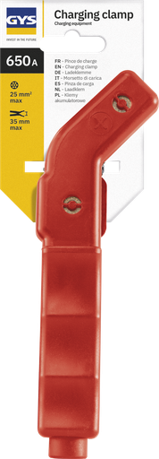[055551] CURVED INSULATED CLAMP 650A RED - on card (055551, GYS)
