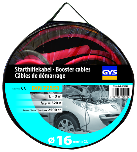 [056329] JUMP LEADS PRO 320A (2.5L) - INSULATED CLAMPS - 16 mm² - 2 x 3 m (056329, GYS)