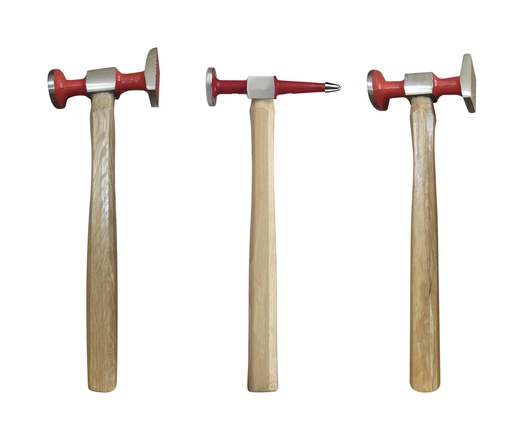 [057579] Planishing kit: set of 3 hammers and 4 toe dollies (057579, GYS)