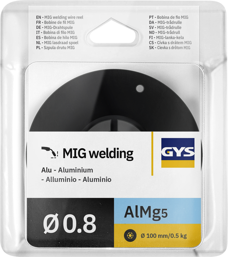 [086548] MIG stieples spole, alumīnijs AlMg5 Ø0,8 - 0,5 kg D100 - ER5356 / S Al 5356 (086548, GYS)