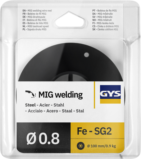 [086609] MAG wire reel, steel Ø0.8 - 0.9 kg D100 - ER70S-6 / G3Si1 (086609, GYS)
