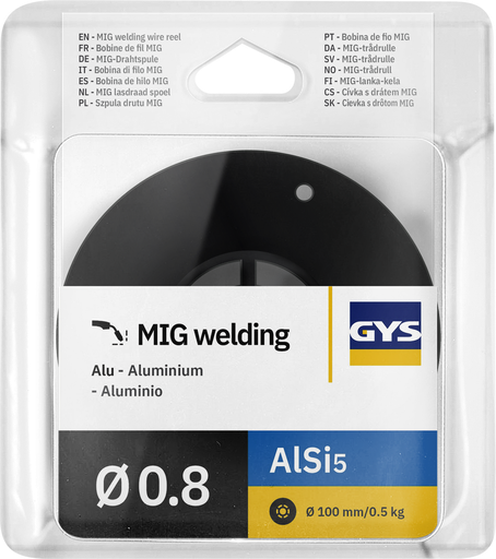 [086685] MIG viela ritė, AlSi5 Ø0,8 - 0,5 kg D100 - ER4043 / S Al 4043A (086685, GYS)