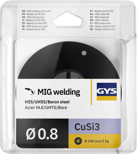 [086692] MIG stieples spole CuSi3 Ø0.8 - 1 kg D100 - ERCuSi-A / S Cu6560 (086692, GYS)
